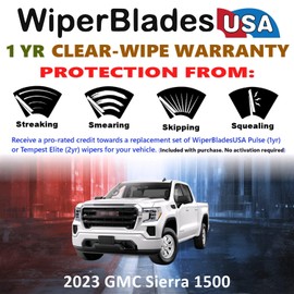 Wiper Blades for 2023 GMC Sierra 1500 Wipers w/1yr Warranty (Set of 2)