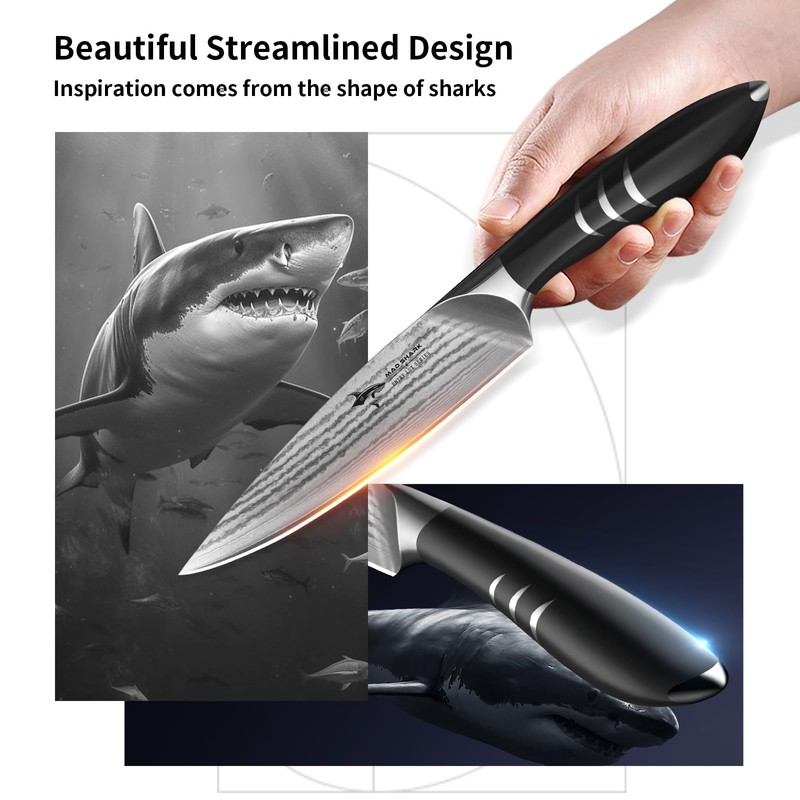 MAD SHARK Damascus Paring Knife 5 Inch Small Kitchen Knife,