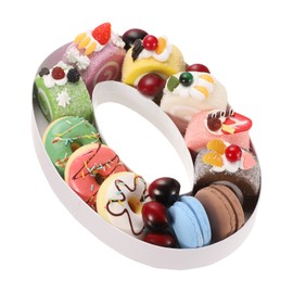 uxcell 10" Cardboard Letter for Charcuterie, Cardboard Food Tray for Graduation Anniversary Birthday Party Decorations Chocolate Candy Cupcake Container (White Letter O)