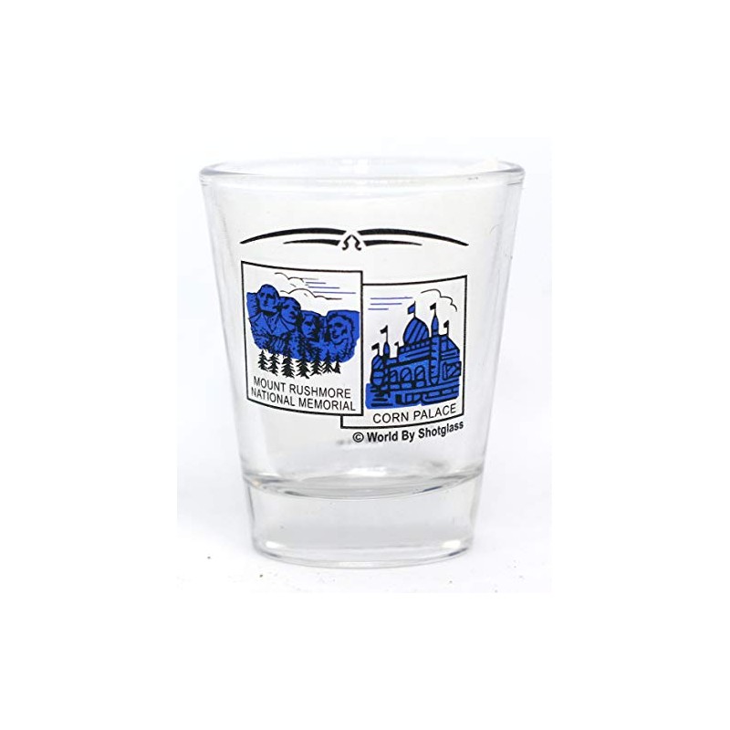 World By Shotglass South Dakota State Scenery Blue New Shot