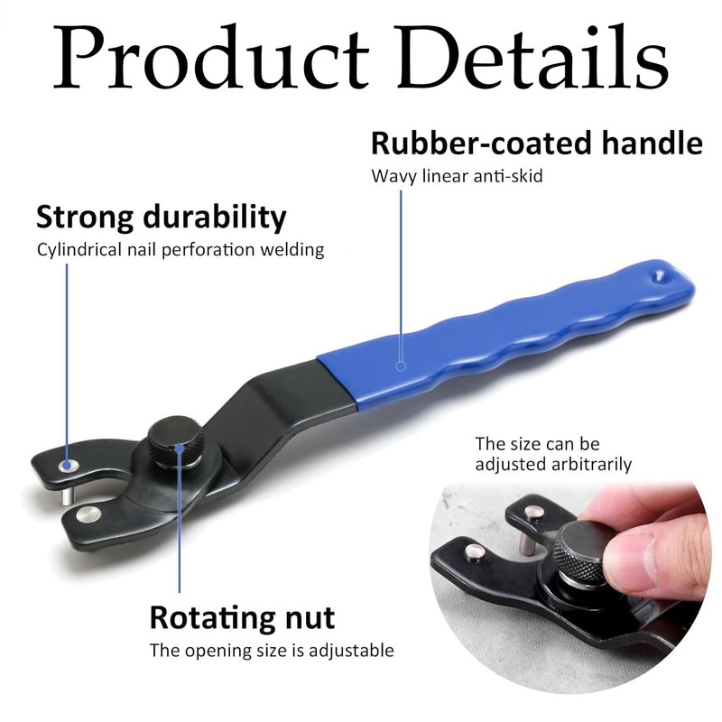 DILUSILK Universal Adjustable Wrench Angle Grinder Spanner Key Pin Lock-nut