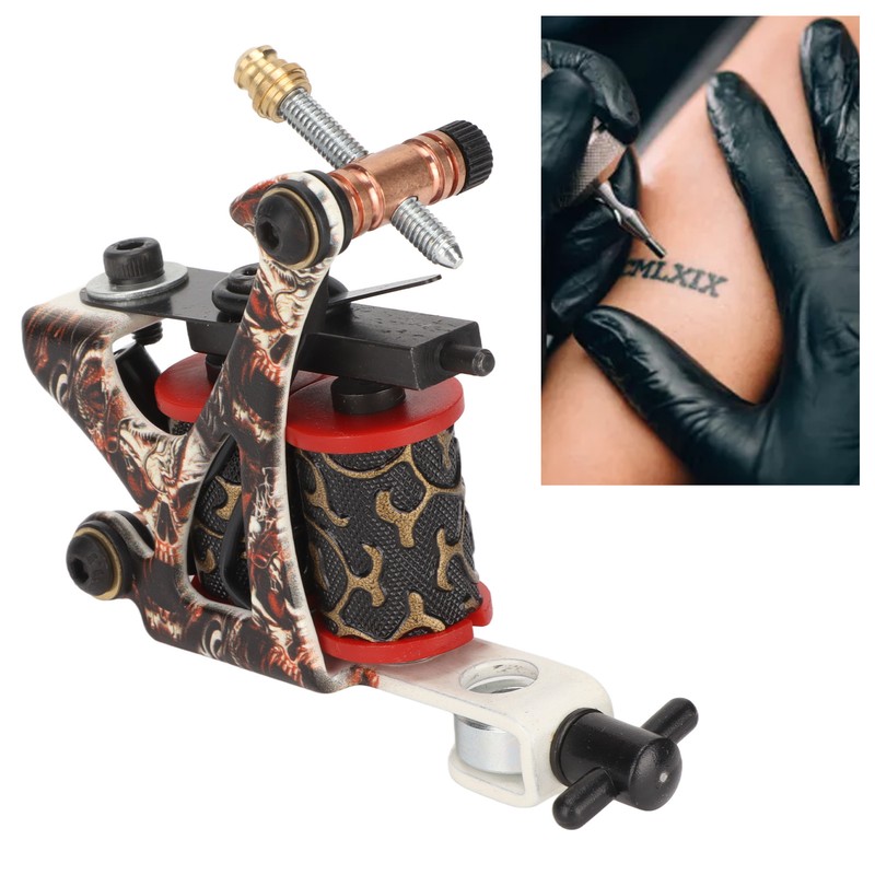 Coil Tattoo Machine Professional Iron Frame 10 Wraps Coil Liner