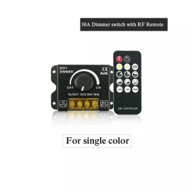 Unbranded DC 5V 12V 24V 30A RF LED Light Strip Dimmer PWM Dimming Controller Wireless - For Single  Color