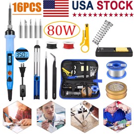 80W Electric Soldering Iron Welding Gun Tool Kit Solder Wire Desoldering Pump US
