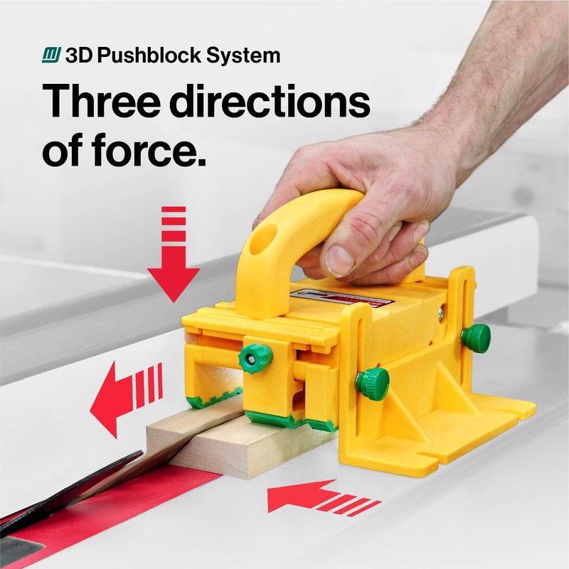 MICROJIG GRR-RIPPER GR-100 3D Table Saw Pushblock, Yellow