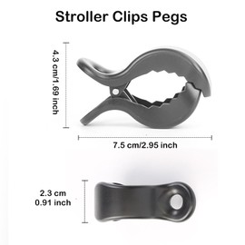 Taicols Stroller Pegs to Hook Muslin Sun Shade to Canopy, 4 PCS Car Seat Nursing Cover Clip Mosquito Net Clips Pram Toy Holder Plastic Universal Clip Blanket Clamp Stroller Clips Buggy Accessory(Gray)