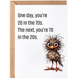 One Day Your 20 in the 70s Greeting Card - Funny 70th Birthday Card Gifts for Women Men - Happy 70th Birthday Decorations for Dad Mom - Cool Bday Gifts for 70 Year Old Woman Man