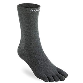 Injinji Performance Liner Lightweight Crew CoolMax Toe Socks Black, black