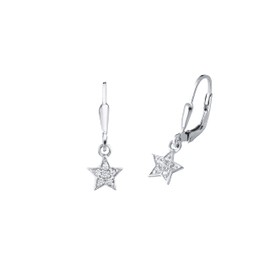 Amor Girl’s Earrings with Stars made of Rhodium-Plated 925 Sterling Silver