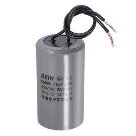 YOKIVE CBB60 Run Capacitor, 450V AC 18uF 50/60Hz with 2 Wires Lead Run Round Capacitor, Low Loss, Great for Air Conditioners Motor (Black, 75x42mm)