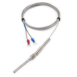 CGELE K-Type Thermocouple Temperature Sensors 0~600℃,2M/6.6Ft Wire Probe Length 50mm Two Wire 50×5mmStainless Steel Probe Temperature Detector Temperature Gauge…