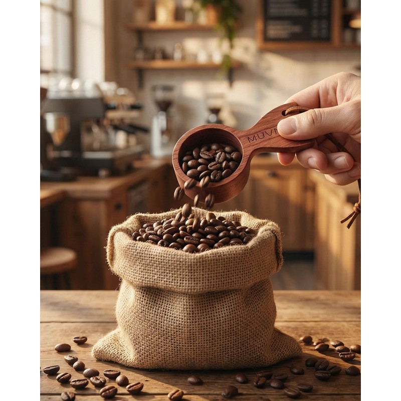 Walnut Coffee Scoop 9g Capacity Nature Wooden Measuring Spoon