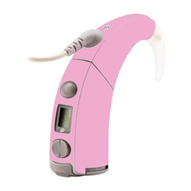 MightySkins Skin Compatible with Cochlear Nucleus Freedom - Solid Pink | Protective, Durable, and Unique Vinyl Decal wrap Cover | Easy to Apply | Made in The USA