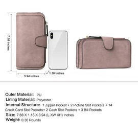 CLUCI Wallet for Women Leather Two-Toned Designer Bifold Long Ladies Credit Card Holder Organizer Ladies Clutch Purple