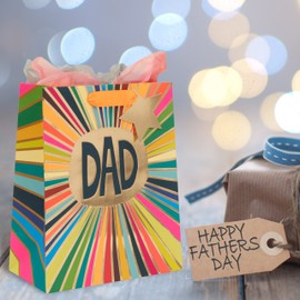 Glick Dad Birthday Gift Bag - Multicoloured Dad Gift Bag, Gift Bag for Dad, PS Large