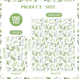 SMUAENSS 100 PCS Disposable Greenery Guest Napkins, Green Napkins Disposable, 3 Ply Eucalyptus Paper Napkins for Family Party, Wedding, Birthday, Bridal Shower, Dinners or Events, 7.9 x 4.3 In