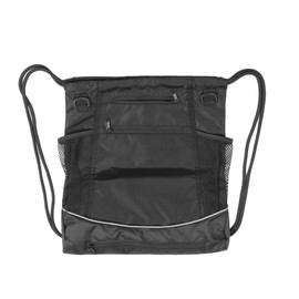 Basketball Backpack Black Large Capacity Drawstring Bag Outdoor Sports Camping Mesh Travel Bag