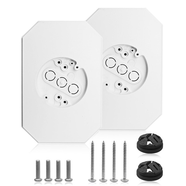 2 Pcs 8141DBL Siding Light Mounting Block Bracket White with