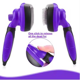 Petoodle Self-Cleaning Dog & Cat Slicker Brush for Pets with Long Or Short Hair, Dog Brush for Shedding Short Hair, Cat & Dog Grooming Brush, Cat Comb, Dog Comb, Deshedding Dog Brush - Blue