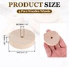 sourcing map Wooden Toy Vehicle Car Train Truck Wheels 2"