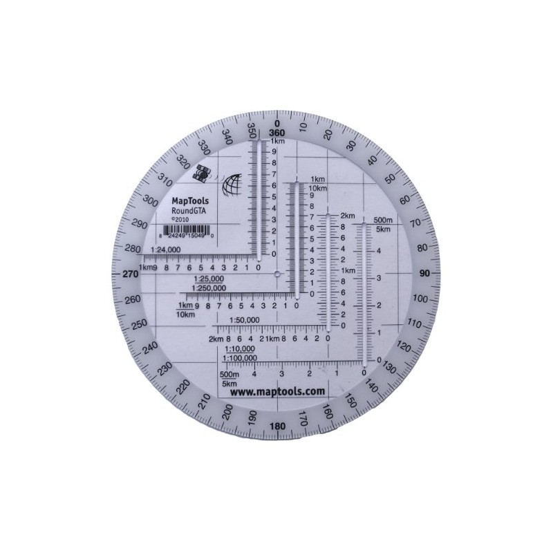 MapTools Round Military Coordinate Scale and Protractor