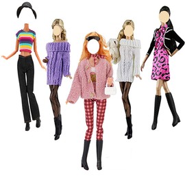 Doll Clothes, Lance Home 5 Sets Fashion Outfits Autumn Dresses Spring clothes Sweater Pants Shoes Socks Bag For 29cm Dolls Accessories Baby Gifts (B)