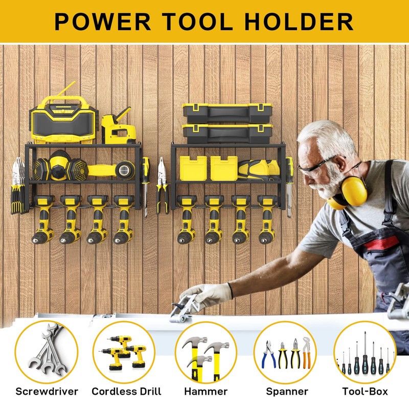 Spacecare Power Tool Organizer- Power Drill Tool Holder- Heavy Duty