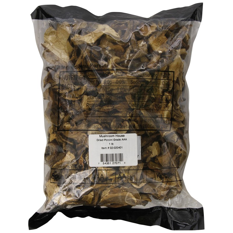 Mushroom House Dried Porcini Mushrooms Grade AAA Premium, 1 Pound