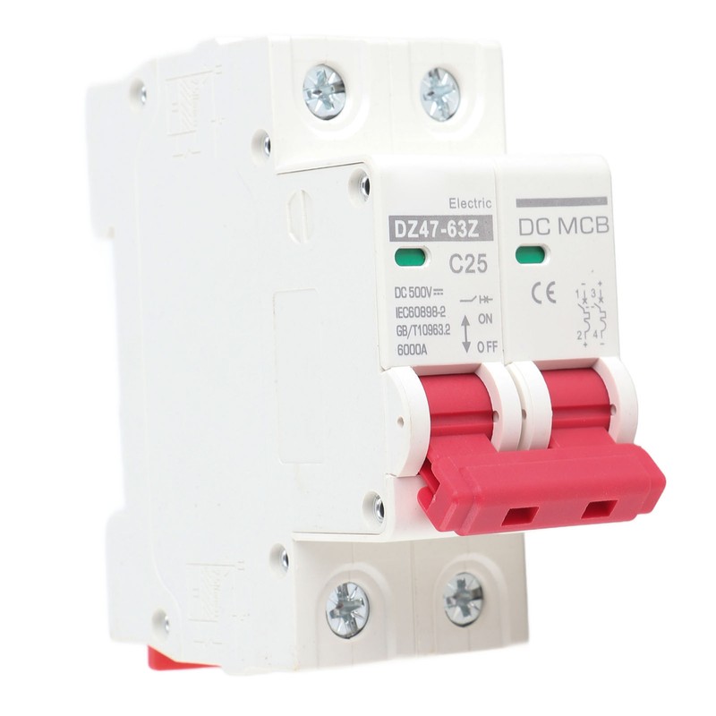 DC Circuit Breaker 2P 6000A Breaking Capacity DIN Rail Installation