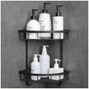 Gricol Corner Shower Basket, No Drilling Required, Aluminium with Hooks,