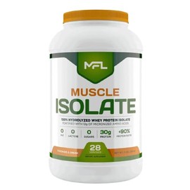 MUSCLE FOOD LABS MUSCLE FOOD LABS MFL 100% Pure Isolate Protein 2 lbs l 30g of Protein l 12g Amino Acids l Keto Friendly l Low Carbs | 28 Servings (Cookies & Cream)