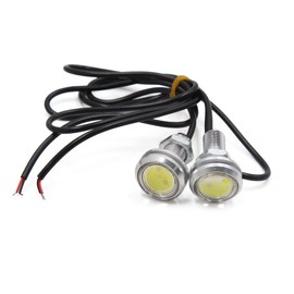 uxcell 2pcs 23mm White LED Daytime Running DRL Light Backup Lamp Bulb for Car