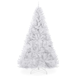Best Choice Products Artificial Christmas Tree, 4.5ft Premium Unlit Hinged Design, Dense Branches Realistic Holiday Décor​ w/Easy Assembly, Base