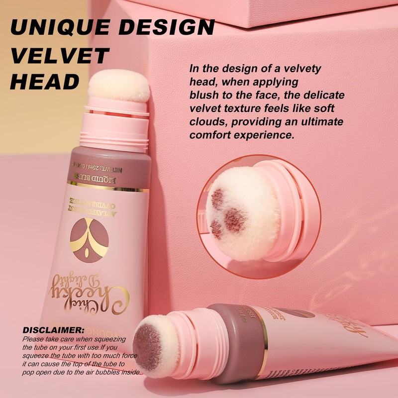 Nekoogirl Liquid Blush, Cream Blush for Cheeks, Matte Natural Blush,