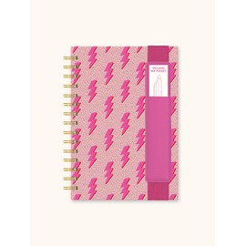 Studio Oh! Oliver Spiral Notebook with Pen Pocket, 5.75" x 8.75", Cute Cover Daily Planner, Hardcover Journal Notepad, 160 Page Lined Paper, 100 GSM Paper Weight, Lay Flat Notebook, Charged Up