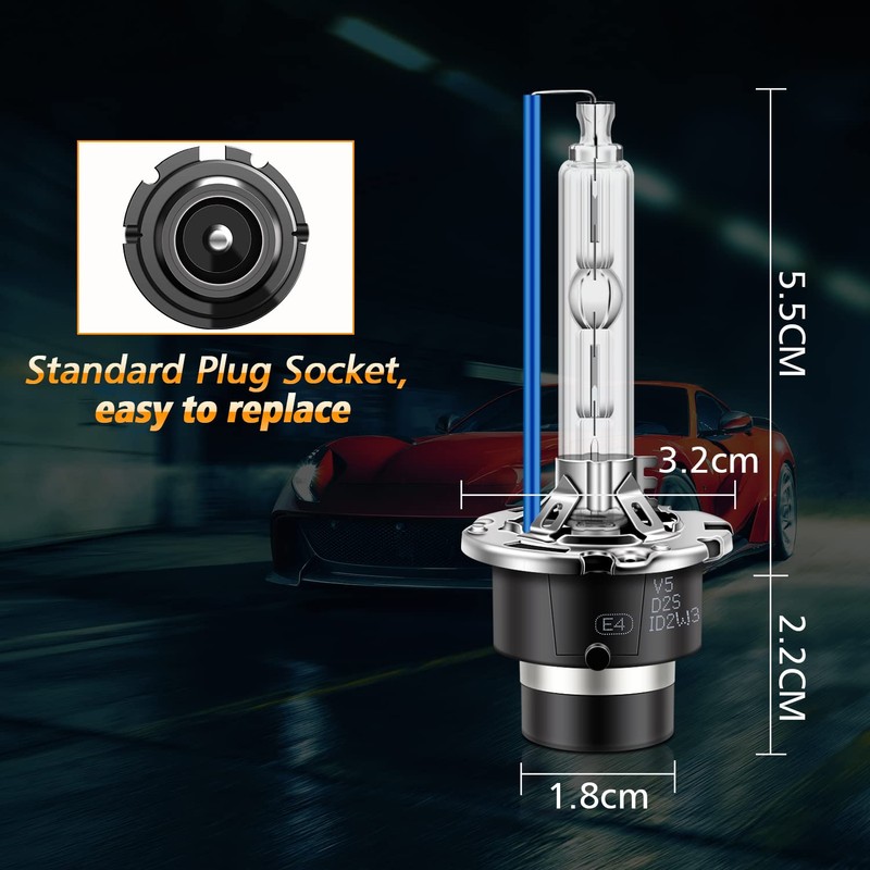 Asasytal D2S Xenon Bulbs, 35W 8000K Cool Blue Super Bright