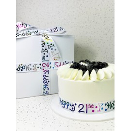 Luxury Double Faced Satin 2m x 25mm Happy 21st Birthday Ribbon for CAKE'S Birthday Cakes Gift WRAP Wrapping Ribbon Cards Birthday Decorations Craft
