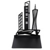 4pcs Bookends Black Architectural Style Decorative Non Slip Metal Desktop