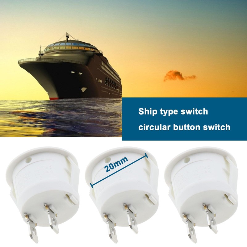 VGOL 10PCS Round Rocker Switch KCD1 Mini Round Toggle Switch