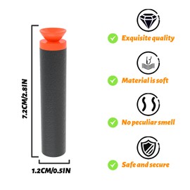 EKIND Pack de Recarga de 100 Dardos con Ventosa Compatible con NERF N-Strike Series Blaster (Negro)