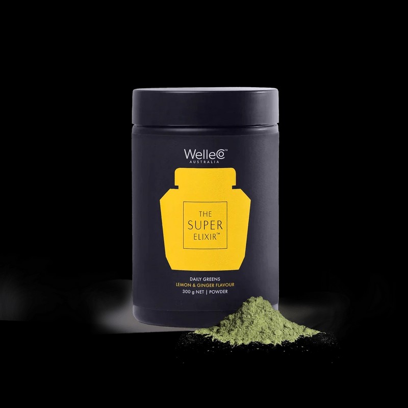 WelleCo The Super Elixir Greens Jar 300g, Blood Orange