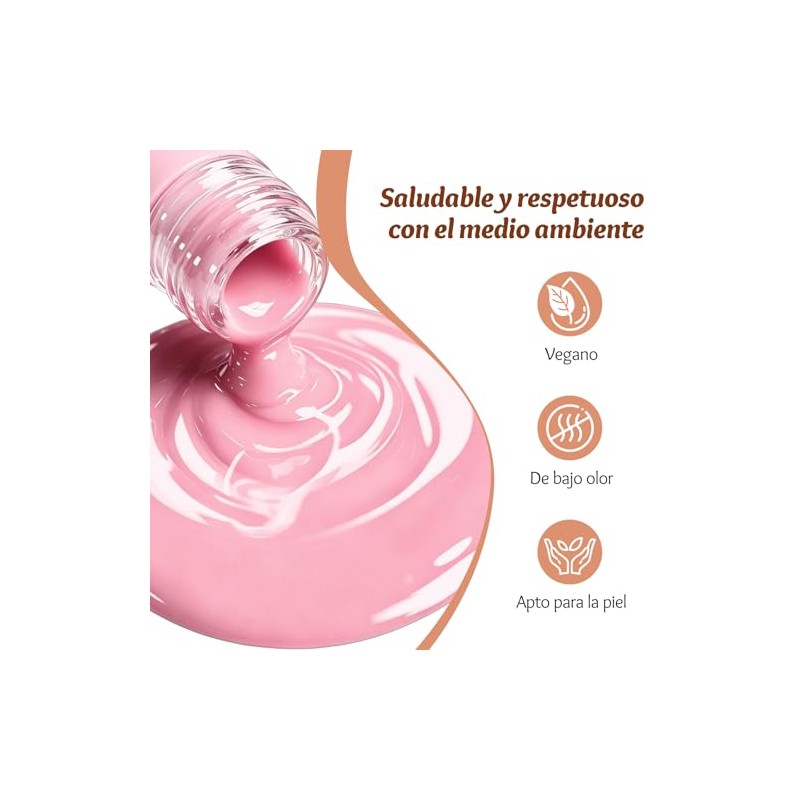 CHERIMOYA Esmalte Gel Alta Pigmentación UV/LED 8ML-Rosa Nude Suave