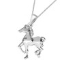 Goldene Hufeisen Horse Pendant with Chain 925 Sterling Silver Girls