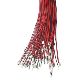 Vrabocry 0805 Red SMD Micro 20 mA LED Diodes Soldered Mini LED Light Diode with 30 cm Long Micro Stranded Cables for DIY Model Making Decor Pack of 20