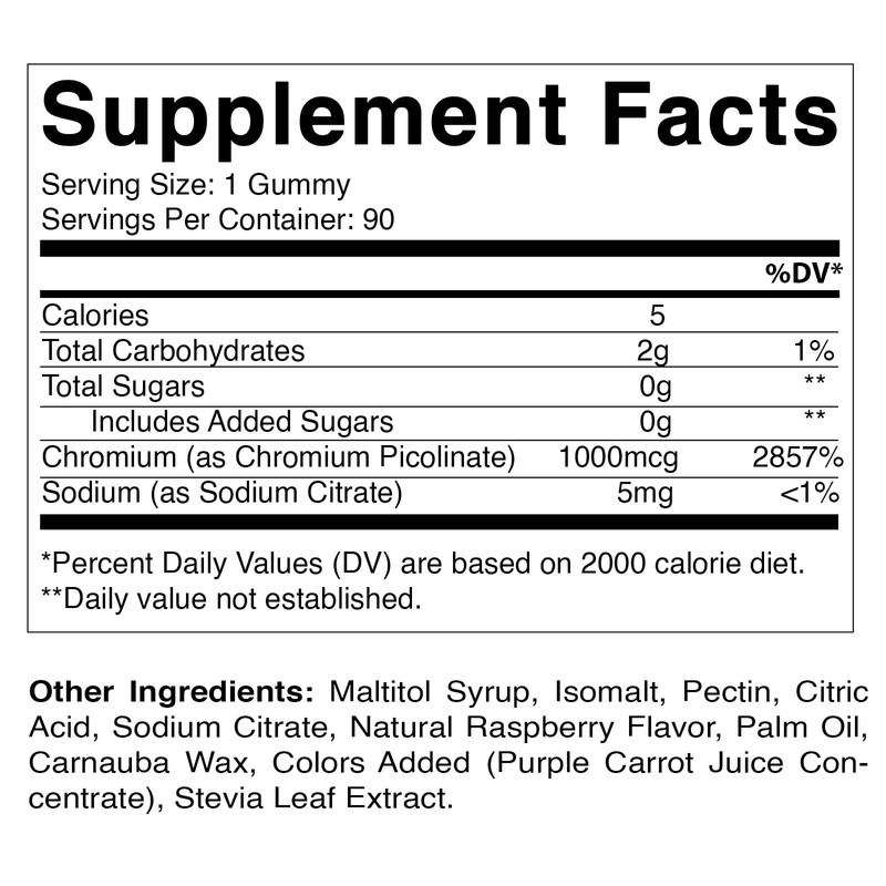 Vitamatic Vitamatic Chromium Picolinate 1000 mcg - 90 Gummies -