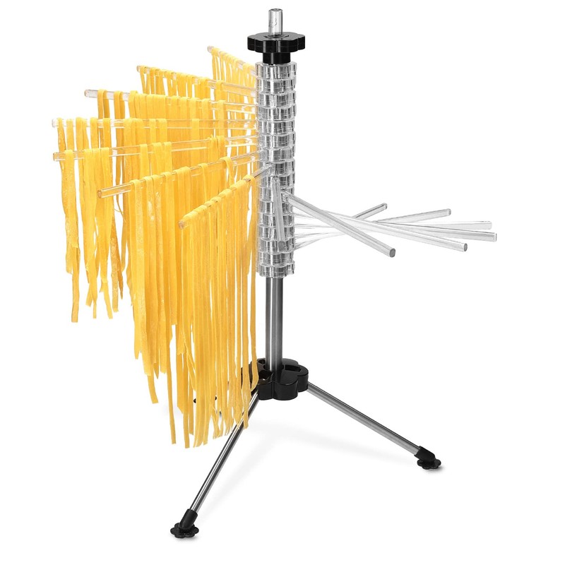Navaris Collapsible Pasta Drying Rack - Tall Compact Spaghetti Noodle