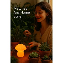 Delta Loom Mushroom Lamp - Small Bedside Night Light with Remote - 13 Color Options, Dimmable & USB Powered - Cozy Ambient Lighting for Bedroom, Kids Room, Dorm - Aesthetic Small Table Lamp Gift