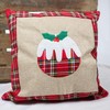 SHATCHI Pillow Case Christmas Pudding Printed Pattern Cushion Covers Burlap
