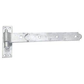 Merriway BH07130 Straight Flat Hinge with Hook and Strap Zinc Plated Silver