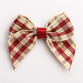 Italian Options Tartan Ribbon Bows 12-Piece Pack, 4 cm Bow Width, Heritage